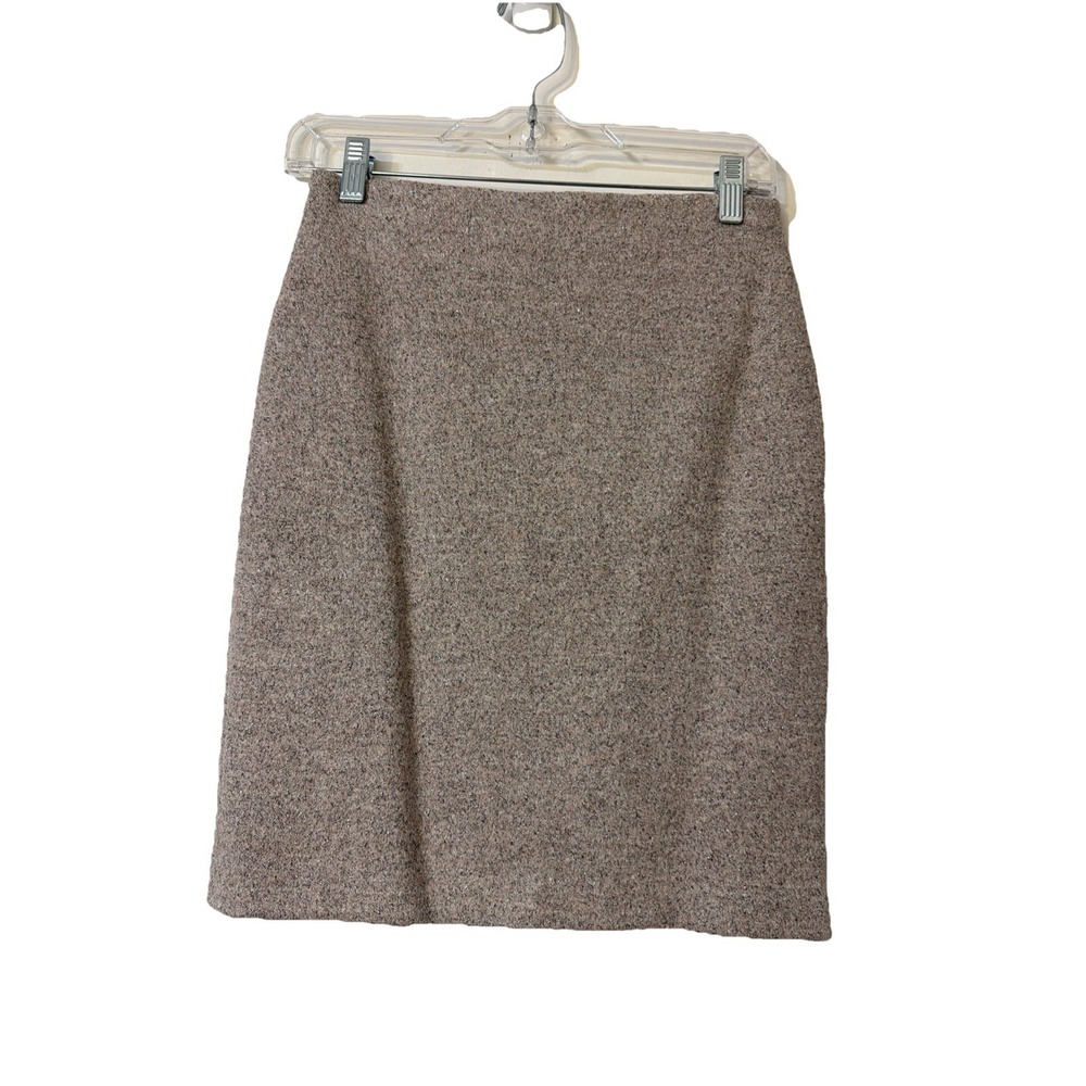 Ann‎ Taylor Women's Blush Pink Beige Silver Wool Blend Pencil Skirt Size 0P New